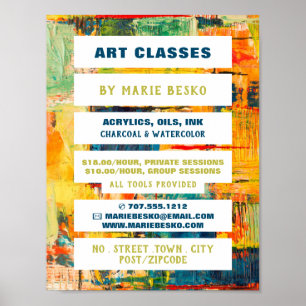 Poster Professeur d'art de peinture Abstraite multicolore