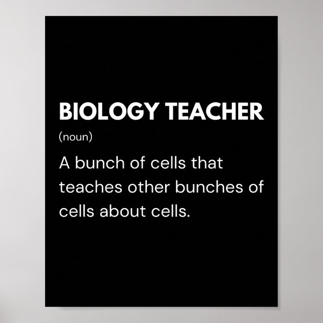 Poster Professeur de biologie Funny Scientifique Définiti (Devant)