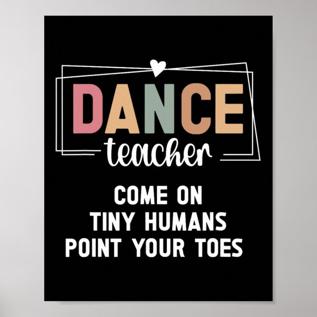 Poster Professeur de danse Pointez vos orteils Instructeu (Devant)