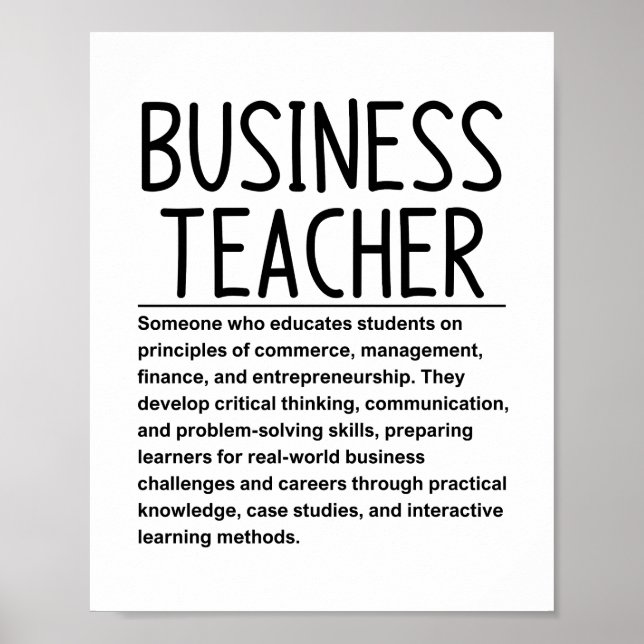 Poster Professeur de gestion (Devant)