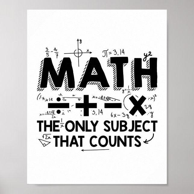 Poster Professeur de mathématiques | Mathématiques Cadeau (Devant)