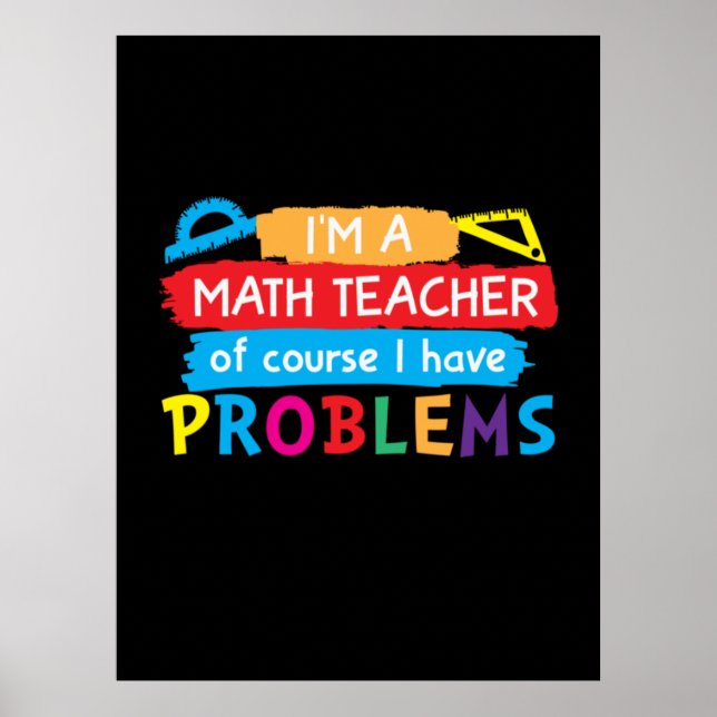 Poster Professeur De Maths Je Suis Enseignant En Maths (Devant)