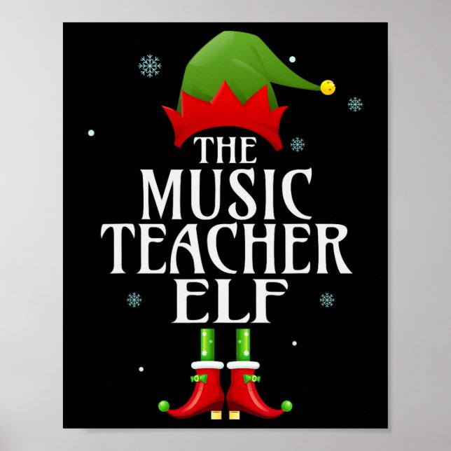 Poster Professeur de musique Elf Xmas Matching Family Gro (Devant)