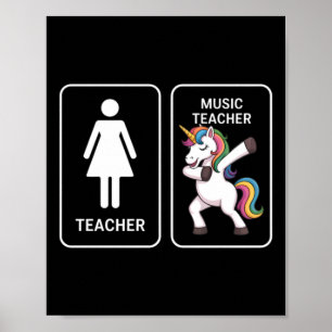 Poster Professeur de musique licorne drôle