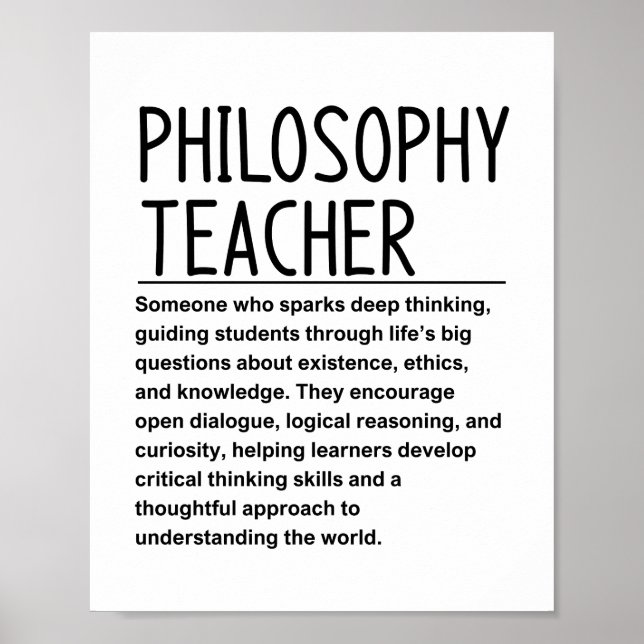 Poster Professeur de philosophie (Devant)