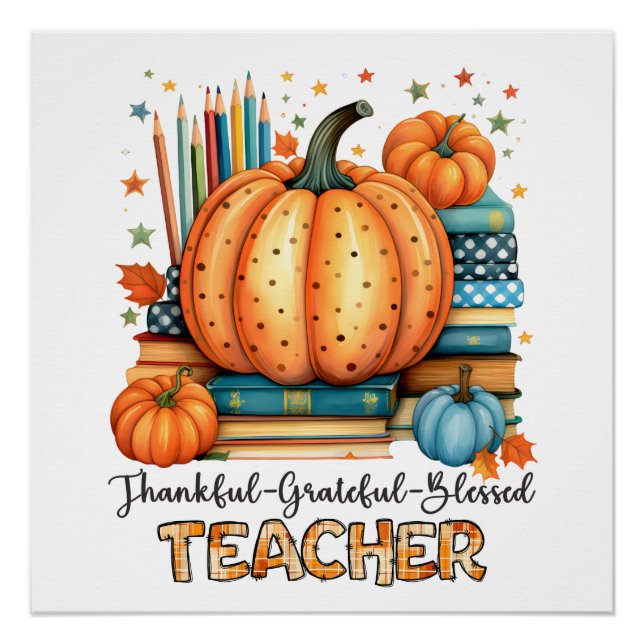 Poster Professeur de Thanksgiving (Devant)