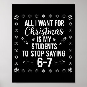 Poster Professeur drôle de Noël Les élèves disent 6-7 67