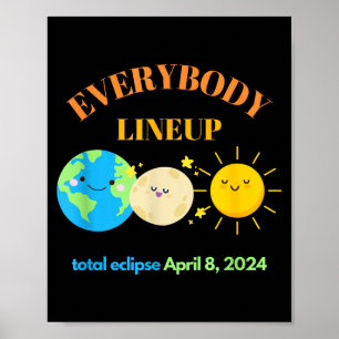 Poster Professeur Drôle Éclipse Solaire 8 Avril