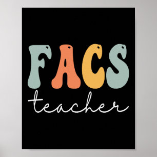 Poster Professeur FACS Retro Super Vintage Joyeux premier