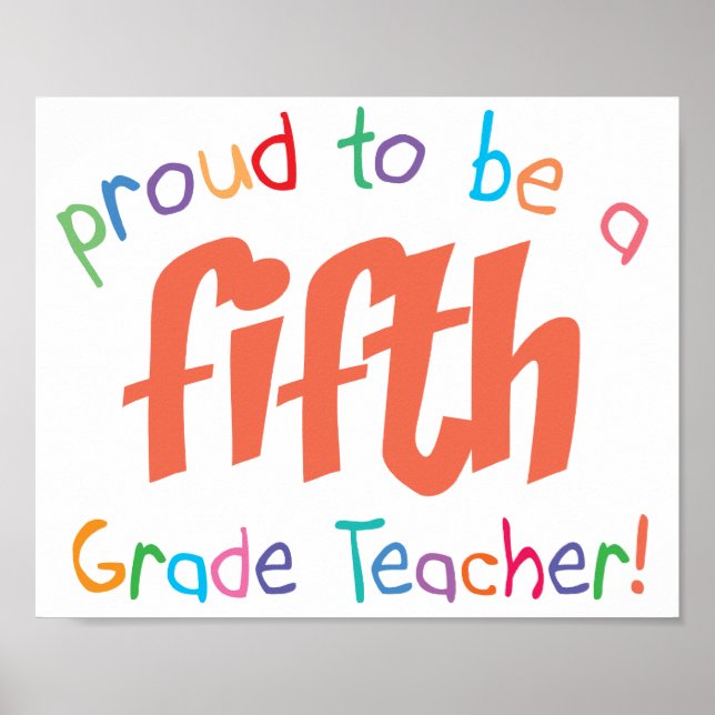 Poster Professeur Fière de 5e année (Devant)