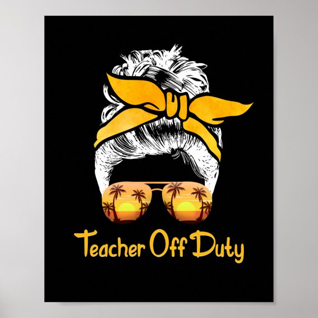 Poster Professeur hors service Messy Bun Beach Sunset Ens (Devant)