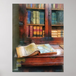 Poster Professeur - Livre de géographie