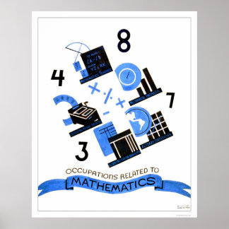 Poster Professions mathématiques 1936 WPA