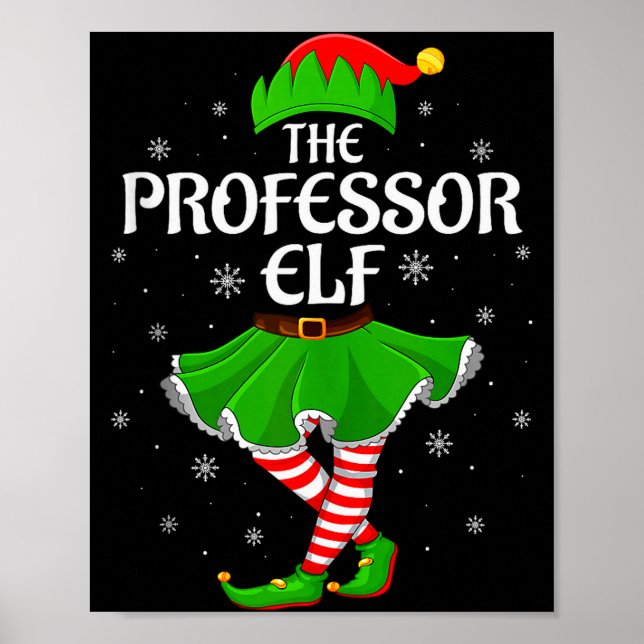 Poster Professor Elf Christmas Family Girls Women Elf Squ (Devant)
