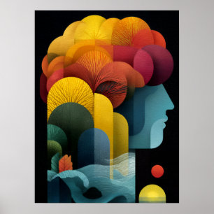 Poster Profil botanique de l'esprit Couches vibrantes