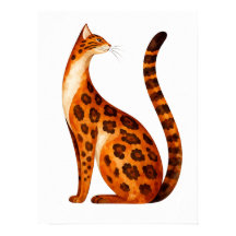 Profil de chat Bengal à l'aquarelle