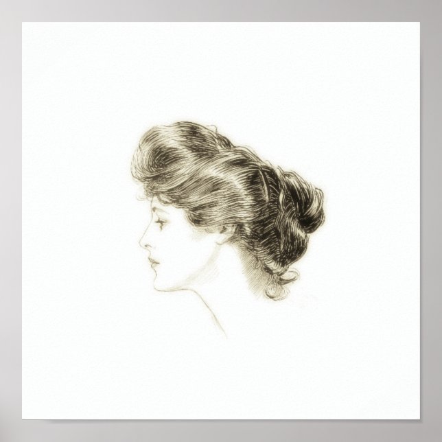 Poster Profil de fille Gibson (Devant)