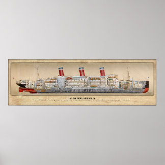 Poster Profil intérieur SS Leviathan/Poster Cutaway
