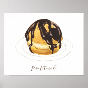 Poster Profiterole watercolor