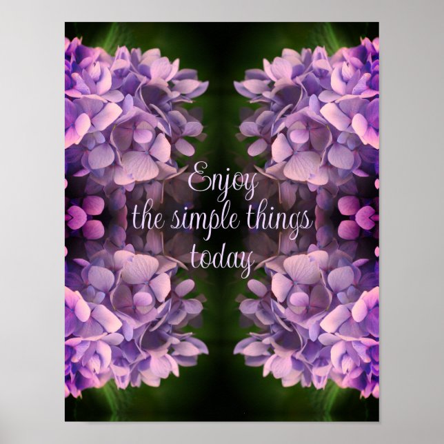 Poster Profitez de choses simples Hydrangea Abstrait (Devant)