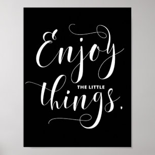 Poster Profitez Des Petites Choses White Modern Calligr