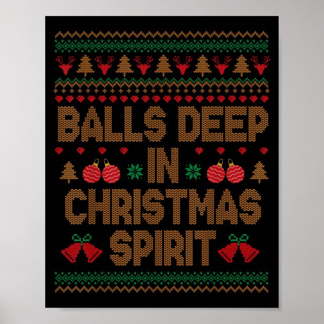 Poster Profondément dans le pull moche de Noël pour coupl (Devant)