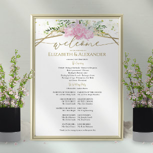Poster Programme de cérémonie de mariage du printemps Fle