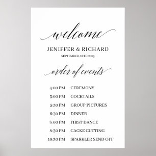 Poster Programme de commande mariage rustique moderne