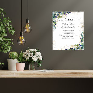 Poster Programme de déroulement de mariage au feuillage d