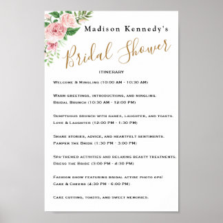 Poster Programme de la Fête de Mariage Florale