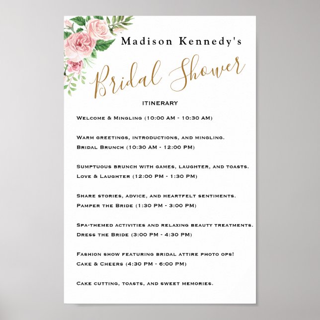 Poster Programme de la Fête de Mariage Florale (Devant)