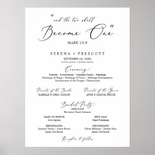 Poster Programme de mariage des citations de calligraphie