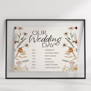 Poster Programme de mariage floral miniature botanique vi