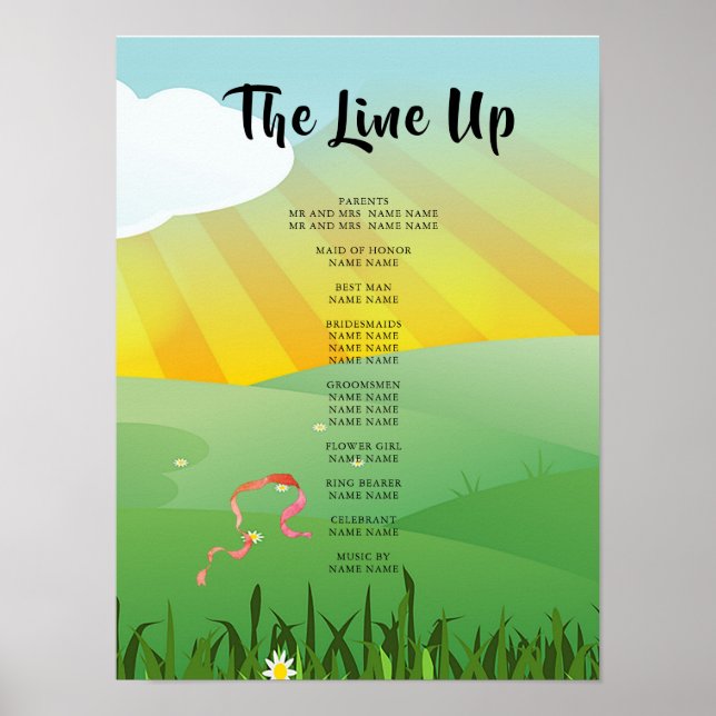 Poster Programme de mariage Modern Rustic Festival Wedfes (Devant)