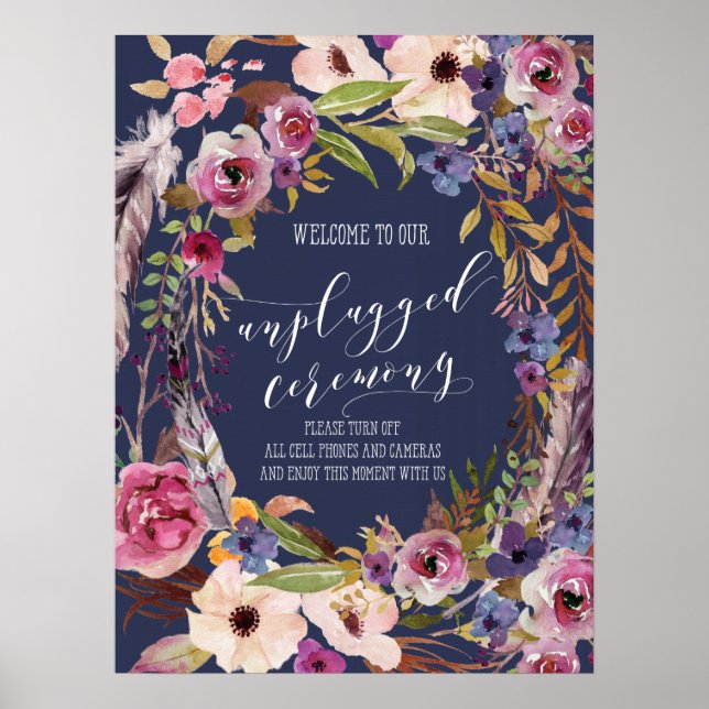 Poster Programme de mariage rustique Panneau de la fête d (Devant)