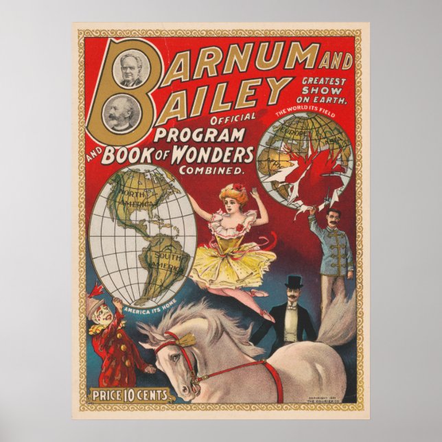 Poster Programme vintage Barnum Et Bailey (Devant)