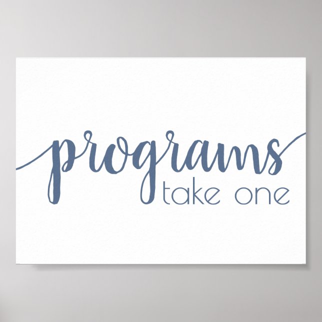 Poster Programmes simples | Dusty Blue Any Event Table (Devant)
