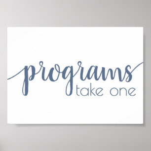 Poster Programmes Simples   Table Bleu Poussiéreux pour T