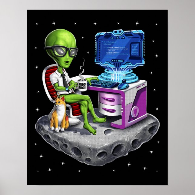 Poster Programmeur Alien spatial (Devant)