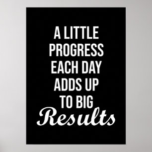 Poster Progrès Chaque Jour, Hustle, Gym Motivationnel