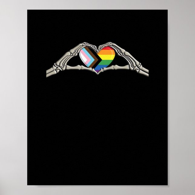 Poster Progrès de la fierté cardiaque des mains osseuses (Devant)