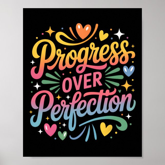 Poster Progrès plutôt que perfection enseignants rentrée  (Devant)