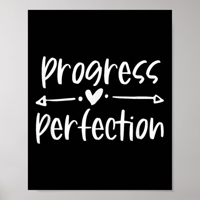 Poster Progrès plutôt que perfection motivationnel  (Devant)