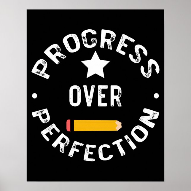 Poster Progrès Plutôt que Perfection Retour à l'école Ens (Devant)