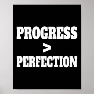 Poster Progrès sur la perfection Citation motivationnelle