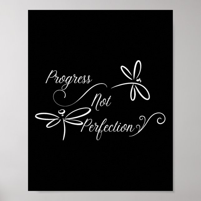 Poster Progress Not Perfection Motivational Design  (Devant)