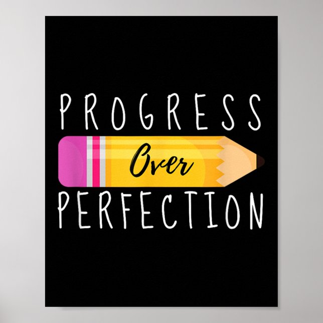 Poster Progress Over Perfection Motivational Back To Scho (Devant)