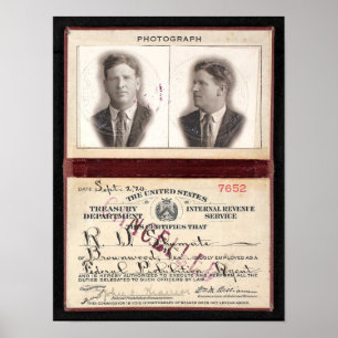 POSTER PROHIBITION AGENT SHUMATE 1920