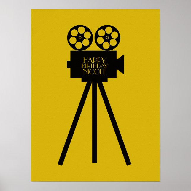 Poster Projecteur de film Hollywood Joyeux anniversaire (Devant)
