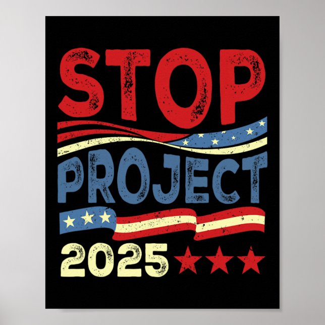 Poster Projet 2025 Anti Trump Drapeau américain Femmes po (Devant)
